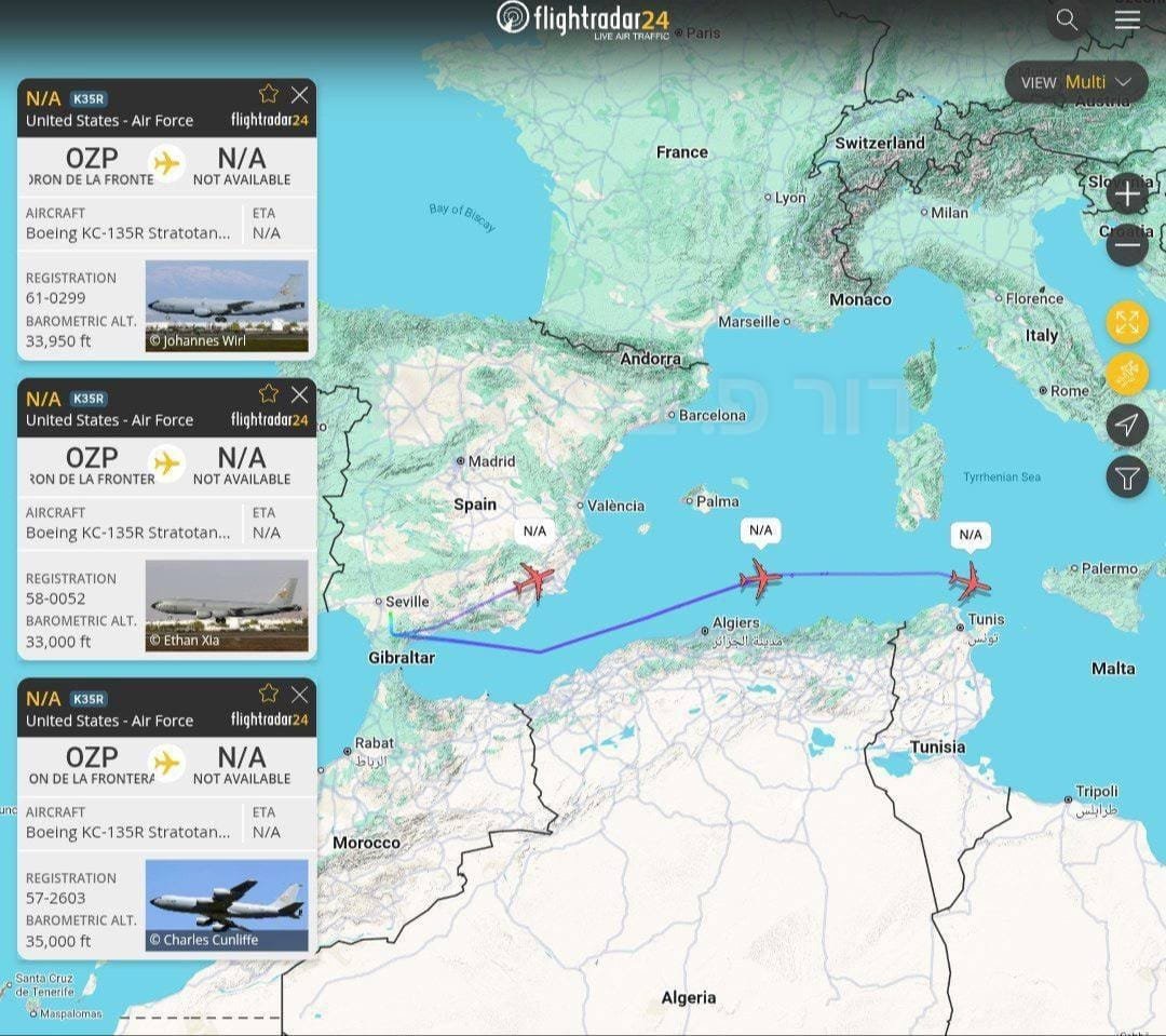 ABŞ-yə məxsus tanker təyyarələri Yaxın Şərqə gəlməyə davam edir